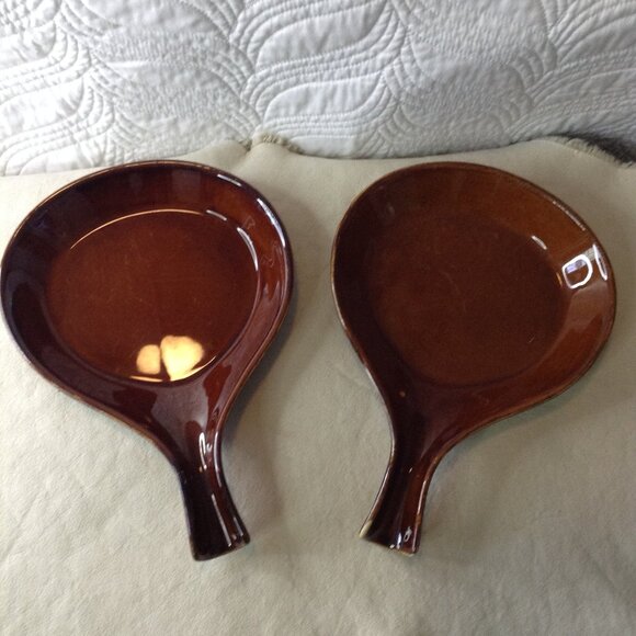 VTG Hall #1677(2) Stoneware Skillet Dishes; 12x8", Old's Cool, Kitchenware, Cook - Picture 3 of 5